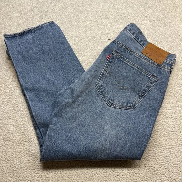 Levis Jeans Mens 36x29 Blue 501 ST Straight Leg Button Fly Denim - Picture 1 of 13